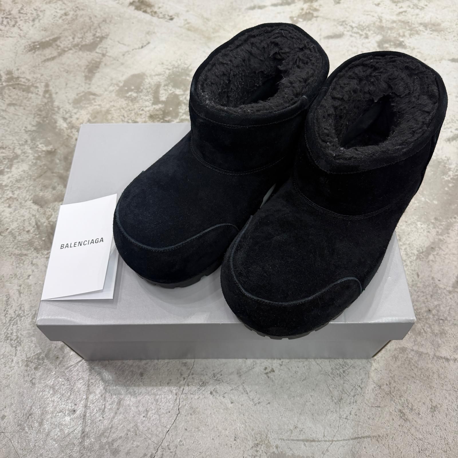 Alaska Fur Bootie アラスカ ファーブーツ バレンシアガ 803773 ブラック 42 27 cm 3454 M