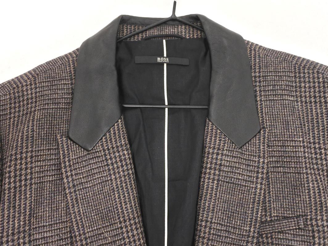 HUGO BOSS ヒューゴ・ボス アンゴラ混 グレンチェック テーラード