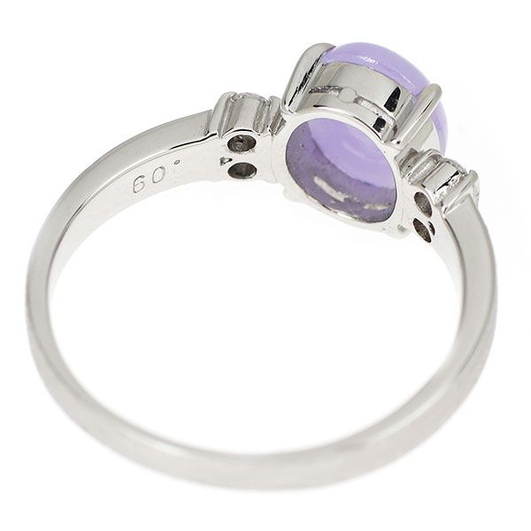 Pt900 ラベンダー 翡翠 ダイヤモンド リング D0.09ct - メルカリ