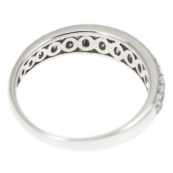 （値下げ）パライバトルマリン・ダイヤモンドリングPt900 10号 ブラジル産パライバトルマリン 三文字ダイヤモンドリング PA 0.22ct D