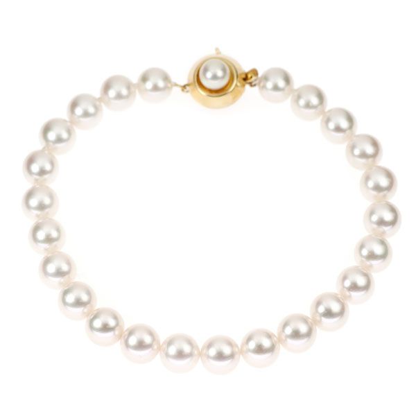 真珠　ブレスレット　K14 K14PG アコヤ 真珠/パール 径約6.9-7.3mm ブレスレット - メルカリ