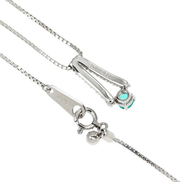 Pt900/ Pt850 パライバトルマリン ダイヤモンド ペンダントネックレス