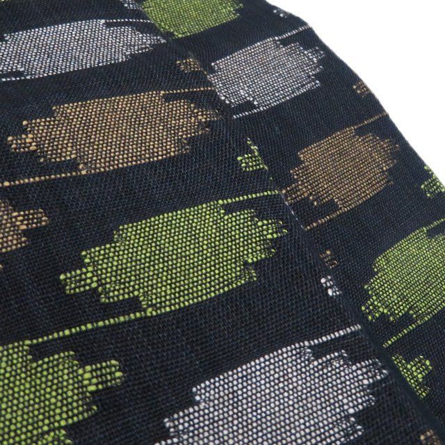 半幅帯 リサイクル 正絹 カジュアル 仕立て上がり 全通 黒色 多色 きもの北條 A 1308-15