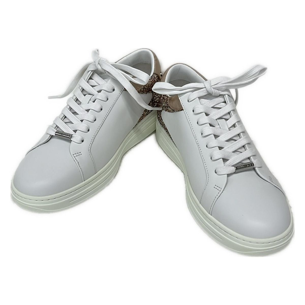 JIMMY CHOO(ジミーチュウ) スニーカー 39 レディース - 白×ピンク 