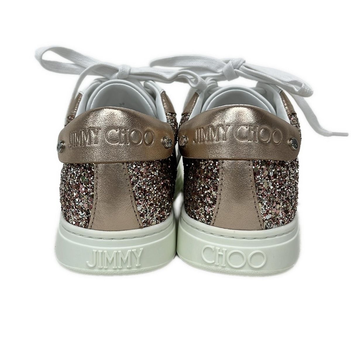 JIMMY CHOO(ジミーチュウ) スニーカー 39 レディース - 白×ピンク 