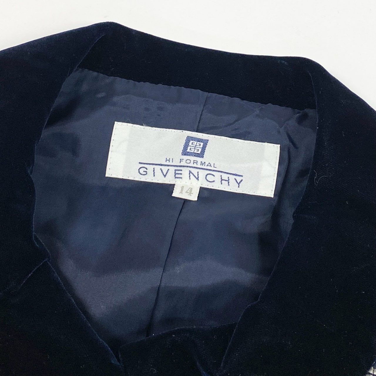 24l15《美品》 Vintage GIVENCHY ジバンシー ベロア切替 テーラード