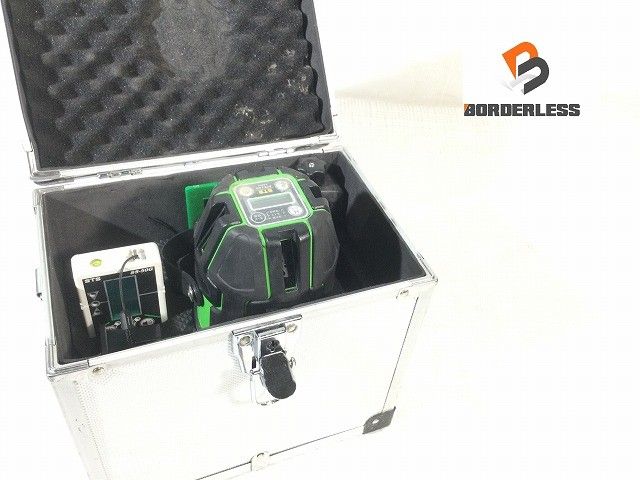 比較的 STS 電子整準式グリーンレーザー墨出器 ELG-440 バッテリー 充電器 受光機 ケース付き 測定 計測 光学116302