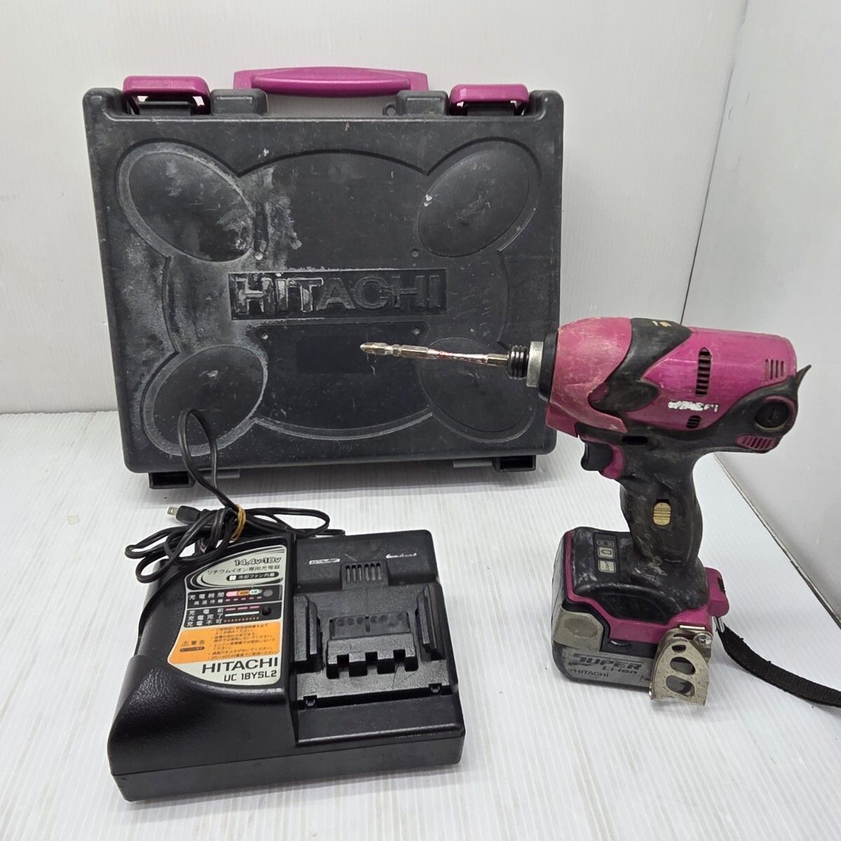 S 00331 日立 14 4 v インパクトドライバ 充電器 ケース付