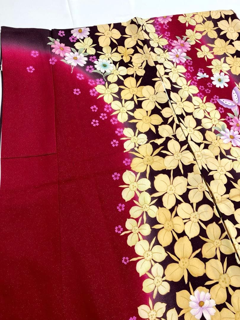 振袖 ラメ刺繍 銀通し 身丈170cm 撥水加工済 身幅ゆったりめ MO3213 