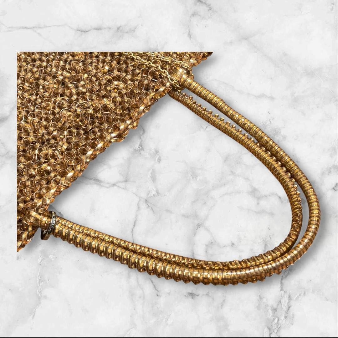 【美品】アンテプリマゴールド ビーズ ワイヤーバック★チャーム付き ANTEPRIMA アンテプリマ ワイヤーバッグ ゴールド りんごチャーム付