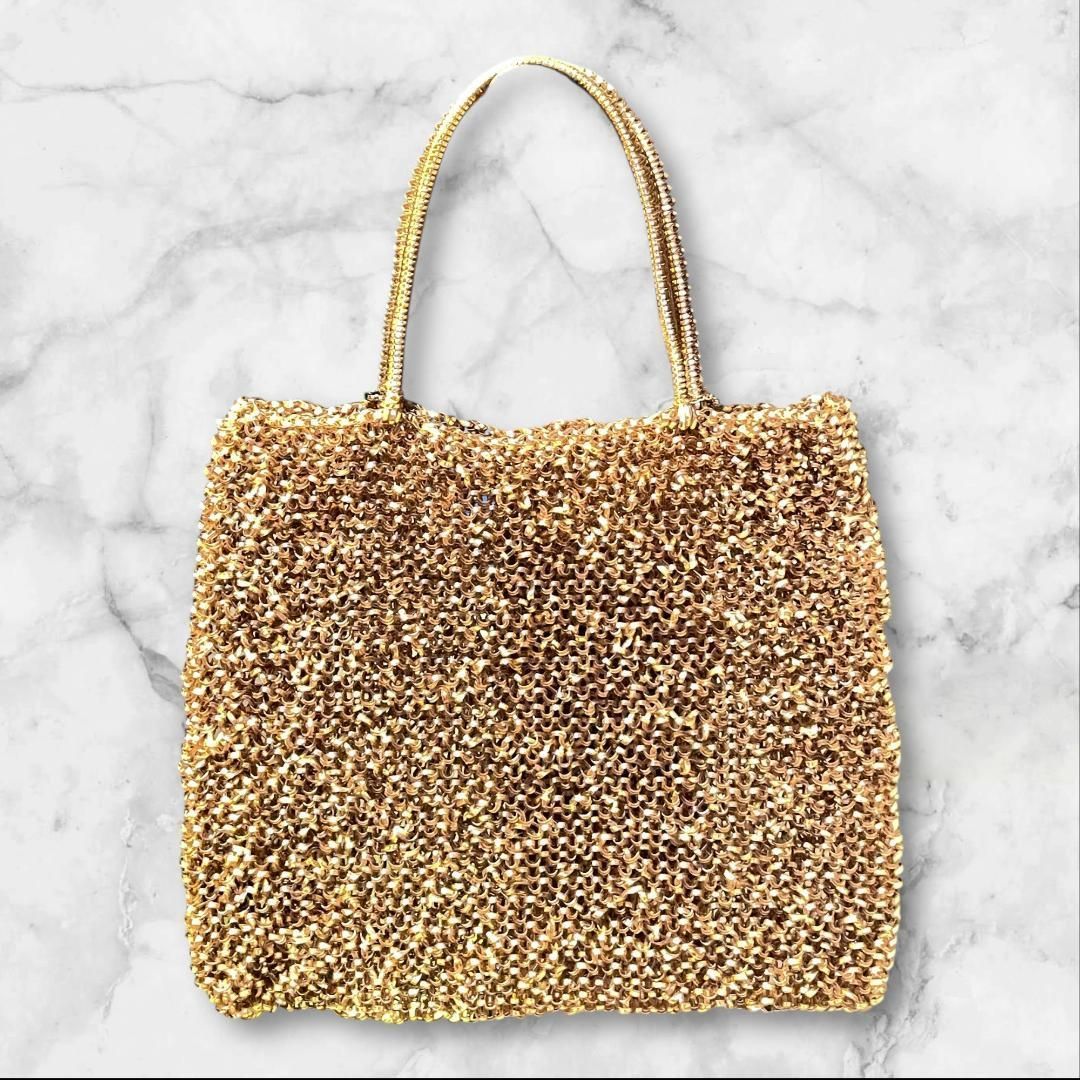 アンテプリマ　ワイヤーバッグ　ゴールド ANTEPRIMA アンテプリマ ワイヤーバッグ ゴールド りんごチャーム付