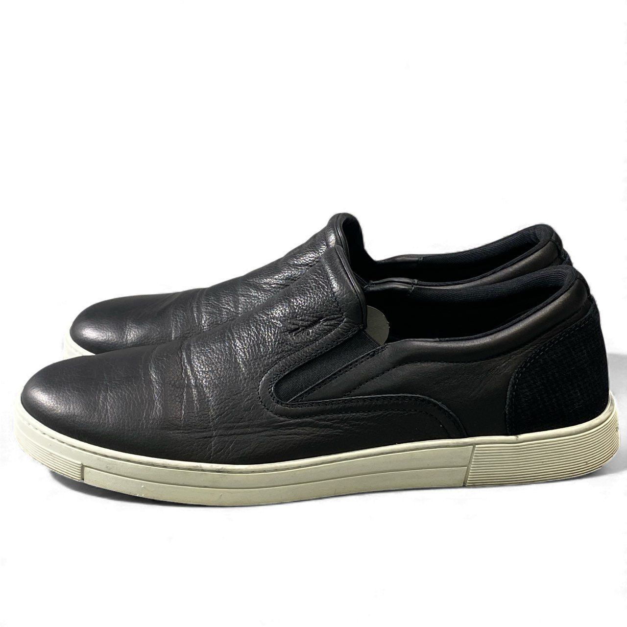  2 L 15 Salvatore Ferragamo サルヴァトーレフェラガモ 本革レザー スリッポン レザーシューズ スニーカー サイズ9 EEE ブラック レザー メンズ 男性用 靴k 02 i スリッポン 靴