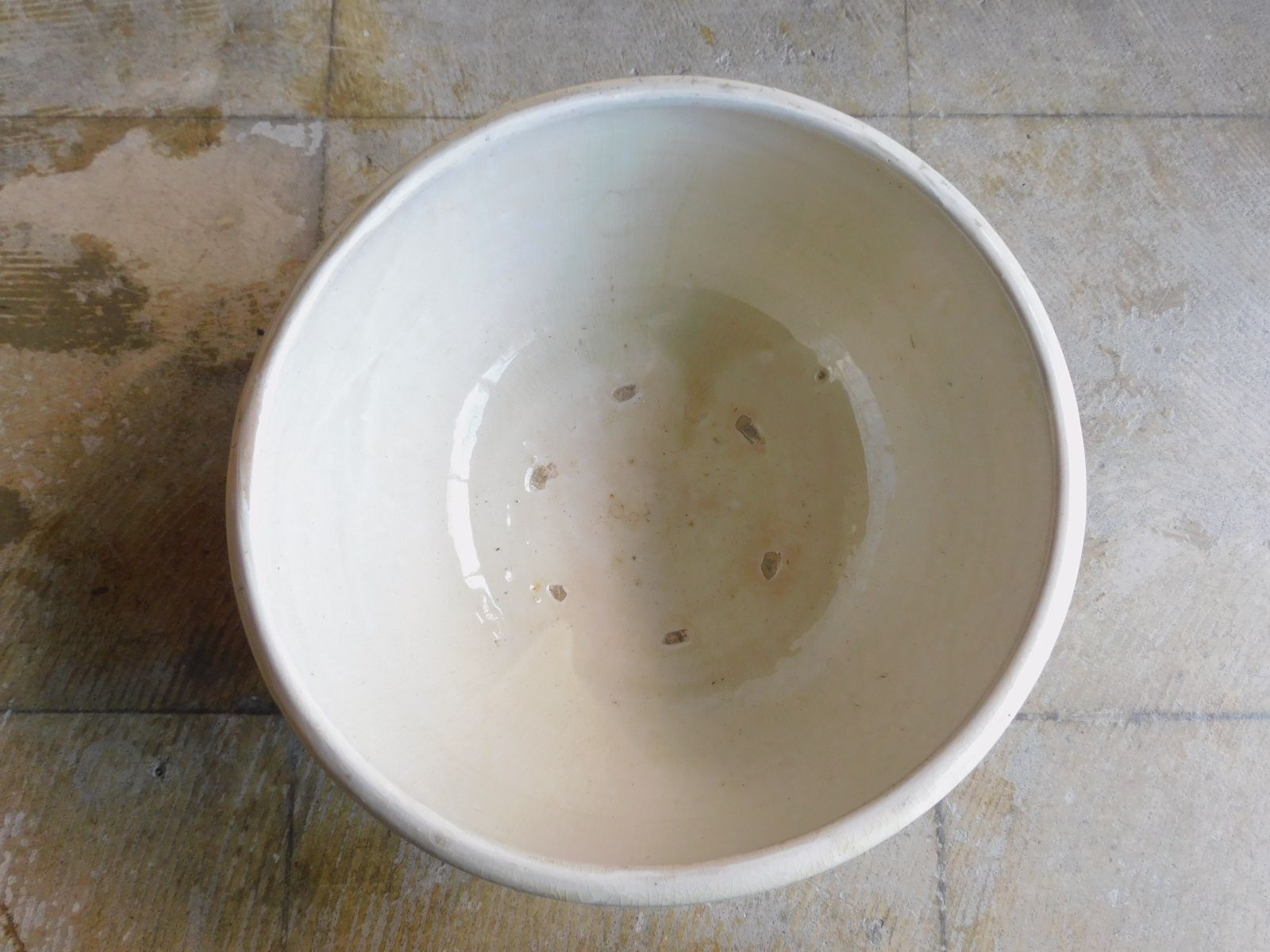 東北民窯- 平清水焼 ちいさなまっしろな水鉢 HK-a-05721 / 古道具 山形