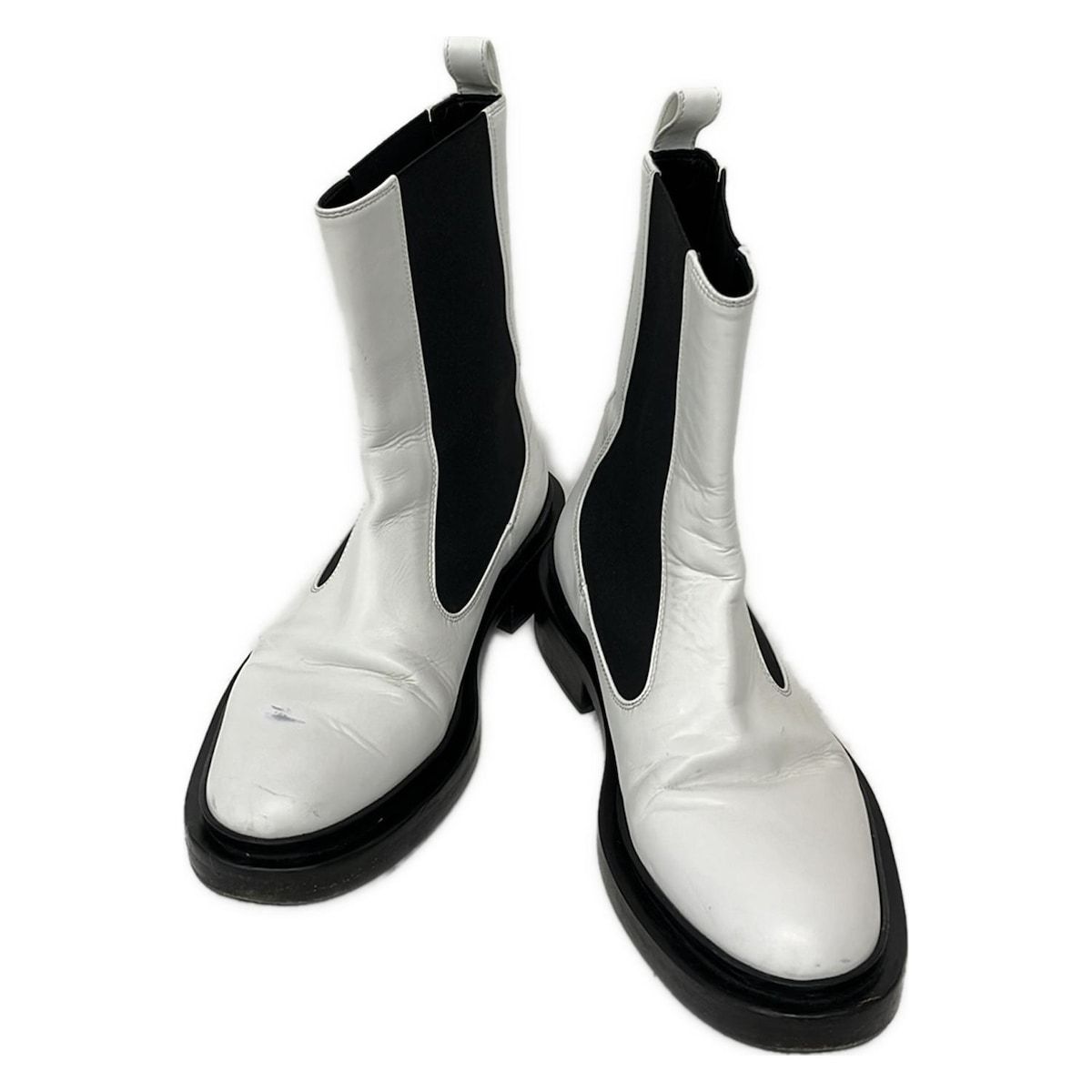 JILSANDER(ジルサンダー) ショートブーツ 36 1/2 レディース - 白×黒