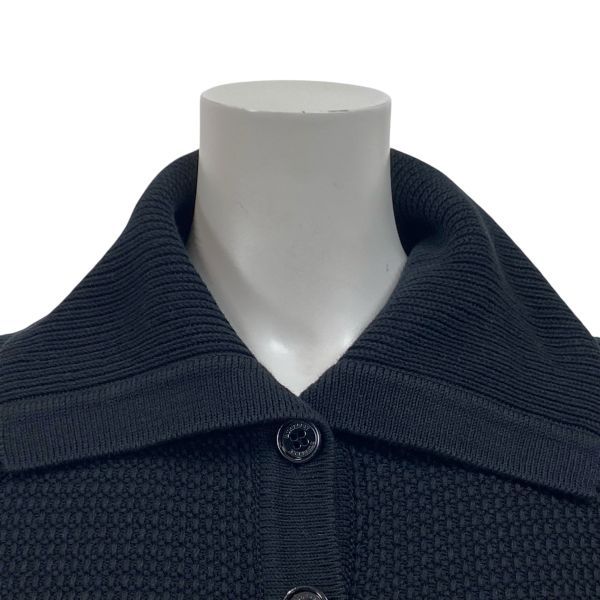 バーバリーロンドン LONDON ニットカーディガン 七分袖 クロップド丈 ワッフル 黒 綿混 1 XS～S 5～7号 レディース S 5 Y 349