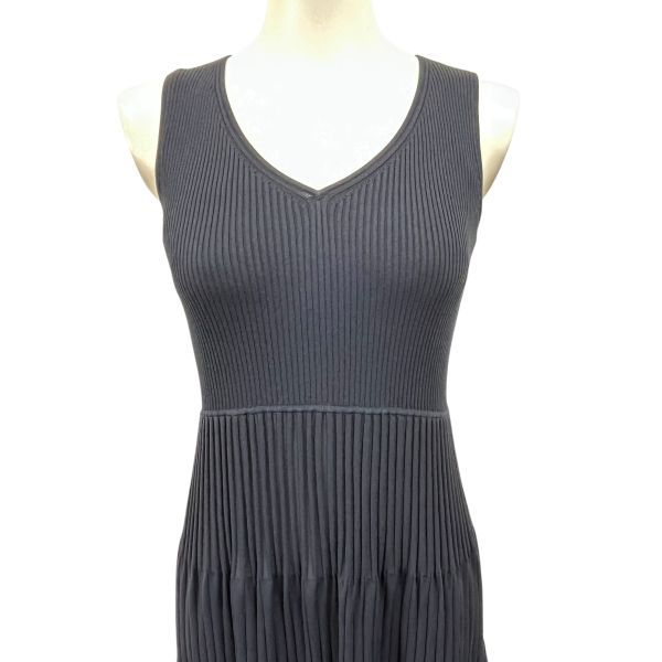 エポカ EPOCA リブニットワンピース ロング ノースリーブ ネイビー 40 M 9号 レディース S 5 Y 375