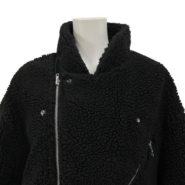 アールエヌエーメディア RNA MEDIA ボアコンビ BIG ジャケット アウター 上着 長袖 黒 M オーバーサイズ レディース S 5 Y 361