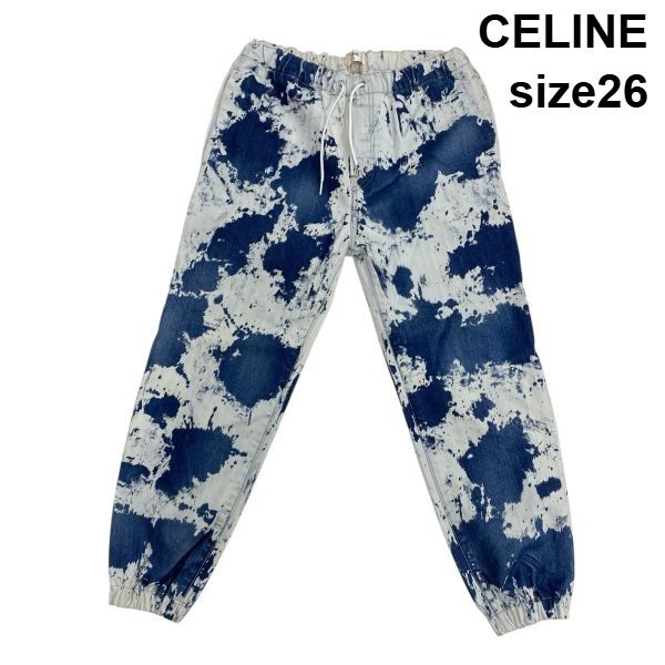 ○◇ セリーヌ CELINE デニムジョガーパンツ 21SS ブリーチ加工 ワイド