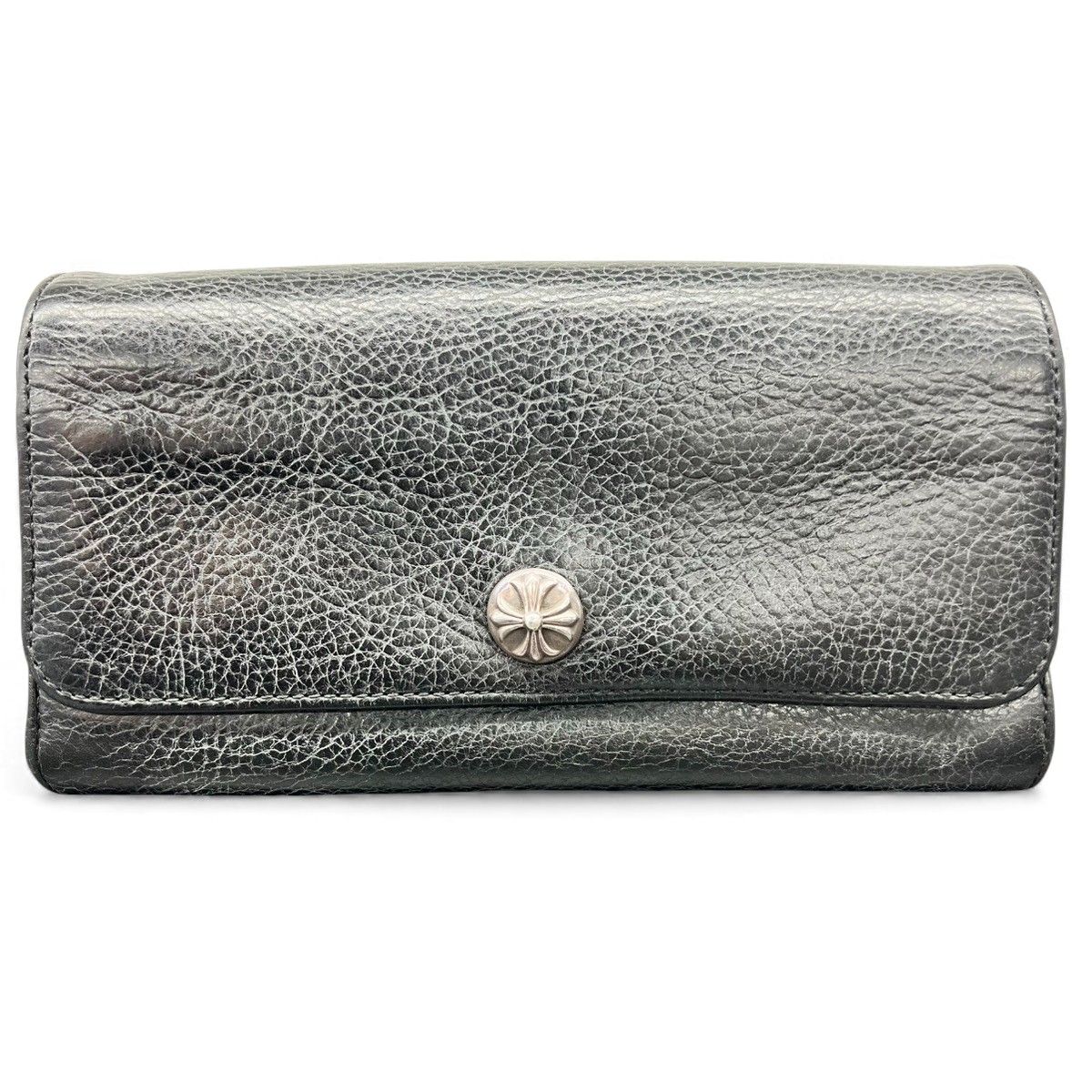 新品同様 ギャランティー原本付 クロムハーツ ジュディウォレット ヘビーレザー クロムハーツジュディウォレットクロスボタンブラックヘビーレザー