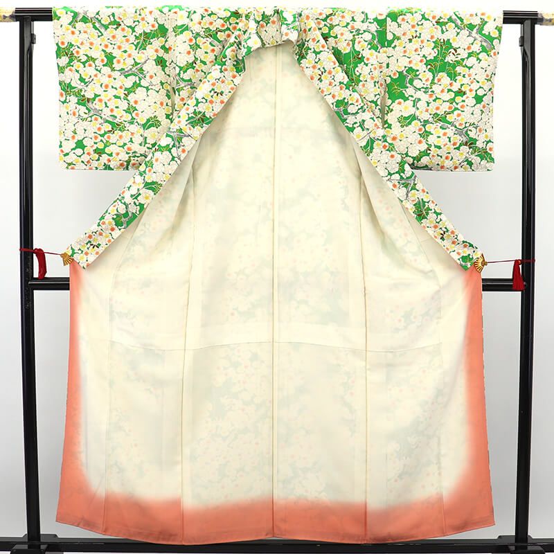 美品 小紋 青緑 枝花 身丈161cm 袷 お洒落 カジュアル 仕立て上がり 美品 小紋 青緑 枝花 身丈161cm 袷 お洒落 カジュアル 仕立て上がり 美