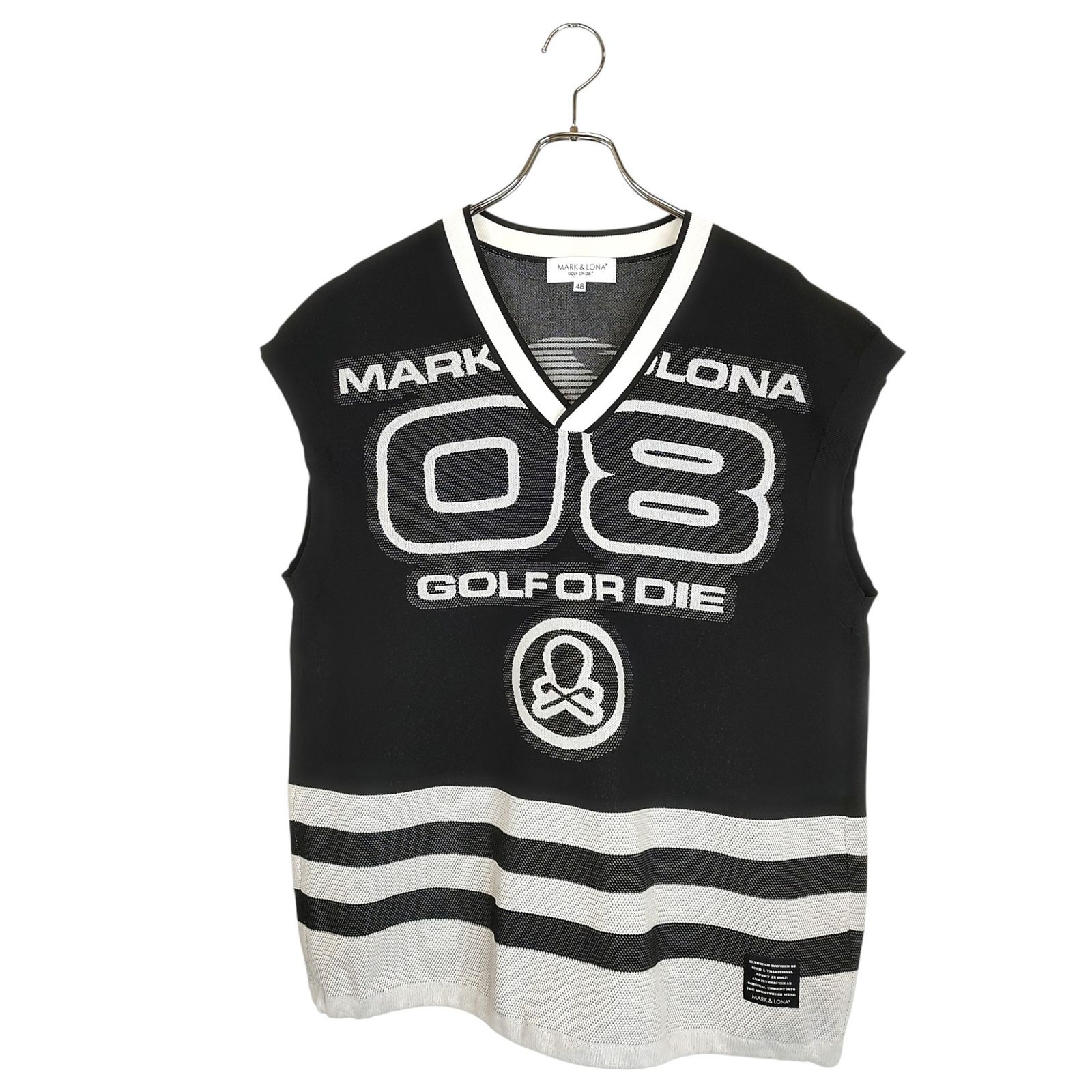MARK-LONA マークアンドロナ ゴルフ 25 SS Blitz Knit Vest ニット ベスト MLM-5 A-AB 03 48 ブラック メンズ