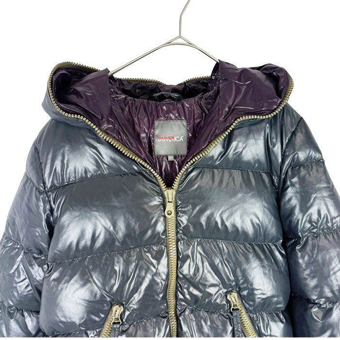 本物美品ドゥベチカDUVETICAフードダウンジャケットフルジッパーグレー48 DUVETICA デュベティカ ダウンジャケット メンズ 48 グレー フード付き
