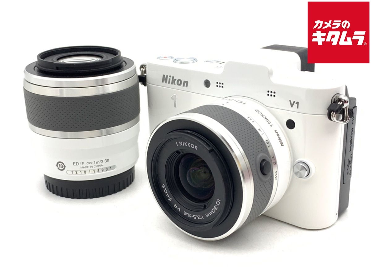 並品 ニコン Nikon 1 V ダブルズームキット ホワイト