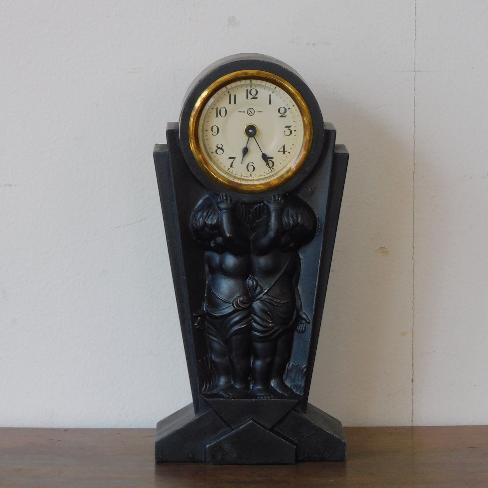 精工舎 ふるい置き時計 天使 HK-a-05723 アンティーク 古道具 置時計 SEIKO セイコー