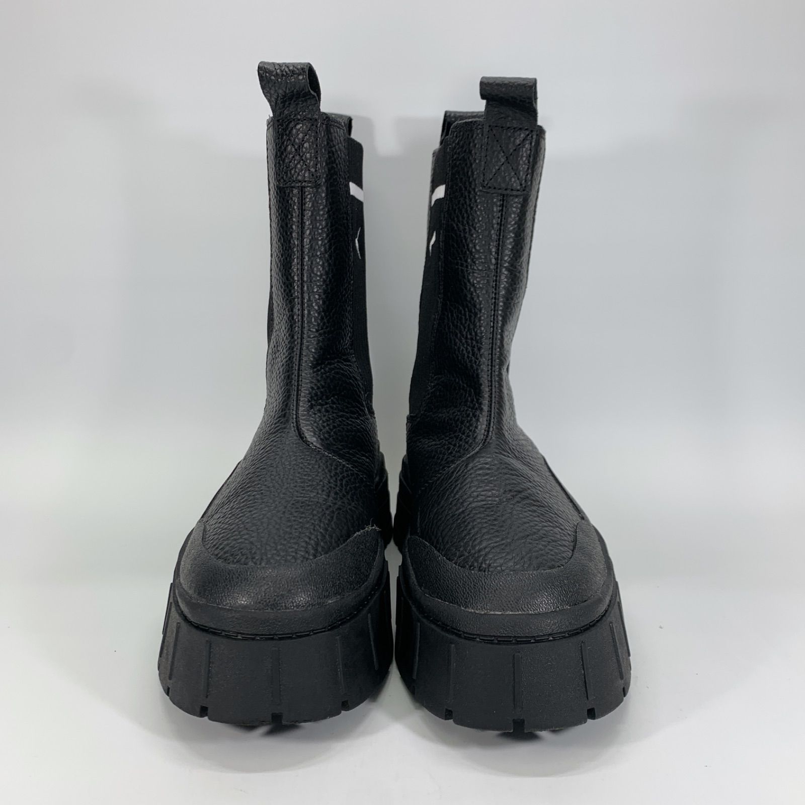 ◯ PUMA プーマ メイズ スタック チェルシー ブーツ サイドゴア ブラック 24 厚底 レザー