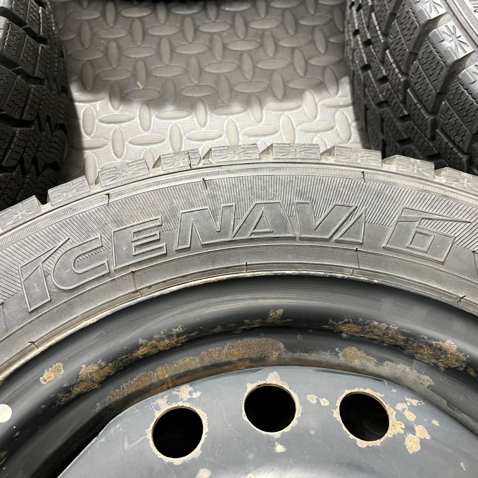  19年製 155 65 R 14 グッドイヤー アイスナビ6 ダイハツ タント ムーヴ ミラ コンテ スタッドレスタイヤ 1306 E 14インチ タイヤ ホイールセット