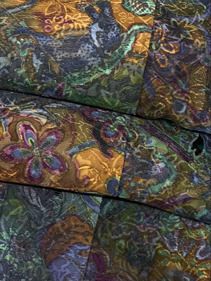 道中着 広衿 輪奈ビロード 正絹 パールトーン加工済 A 123