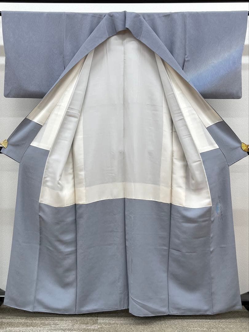 小紋　フルセット　着物　正絹　付け下げ　グラデーション　N1 墨流し 落款入 付け下げ グラデーション 正絹 A121 - メルカリ