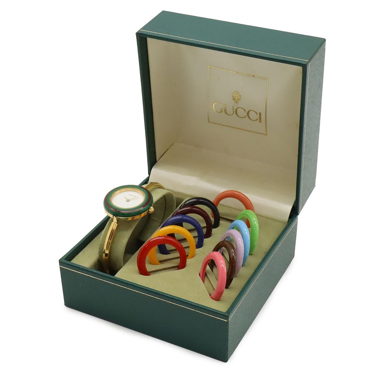 GUCCI グッチ チェンジベゼル ホワイト文字盤 GP レディース QZ