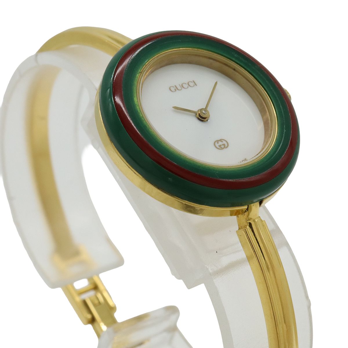 GUCCI グッチ チェンジベゼル レディース QZ クォーツ 腕時計　替え欠品 GUCCI グッチ チェンジベゼル ホワイト文字盤 GP レディース QZ