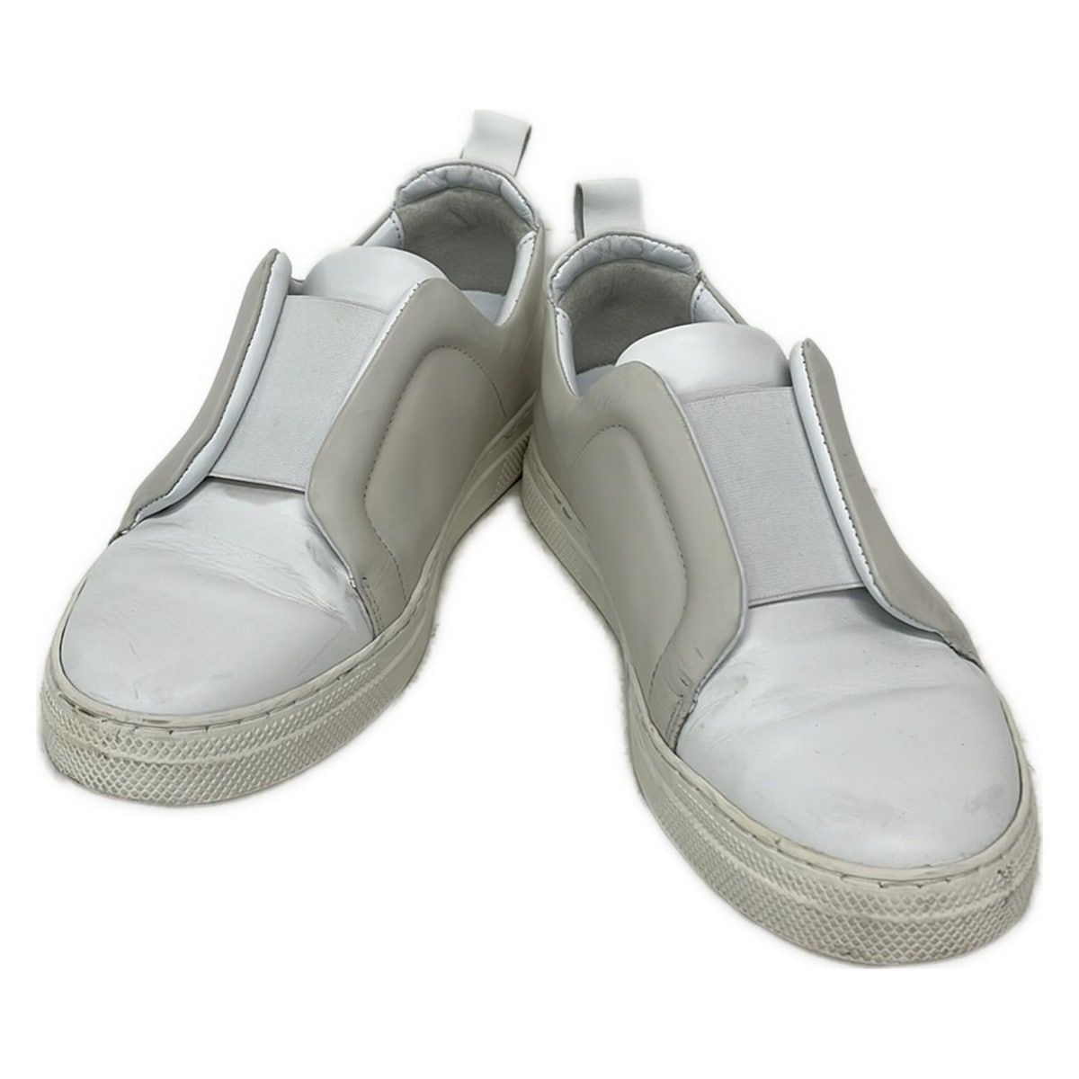 PIERRE HARDY ピエールアルディ スリッポン 37 レディース - ライトグレー×白 レザー