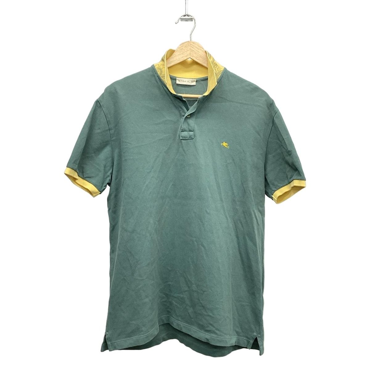 ETRO エトロ 半袖ポロシャツ サイズXL メンズ - ダークグリーン×ダークイエロー
