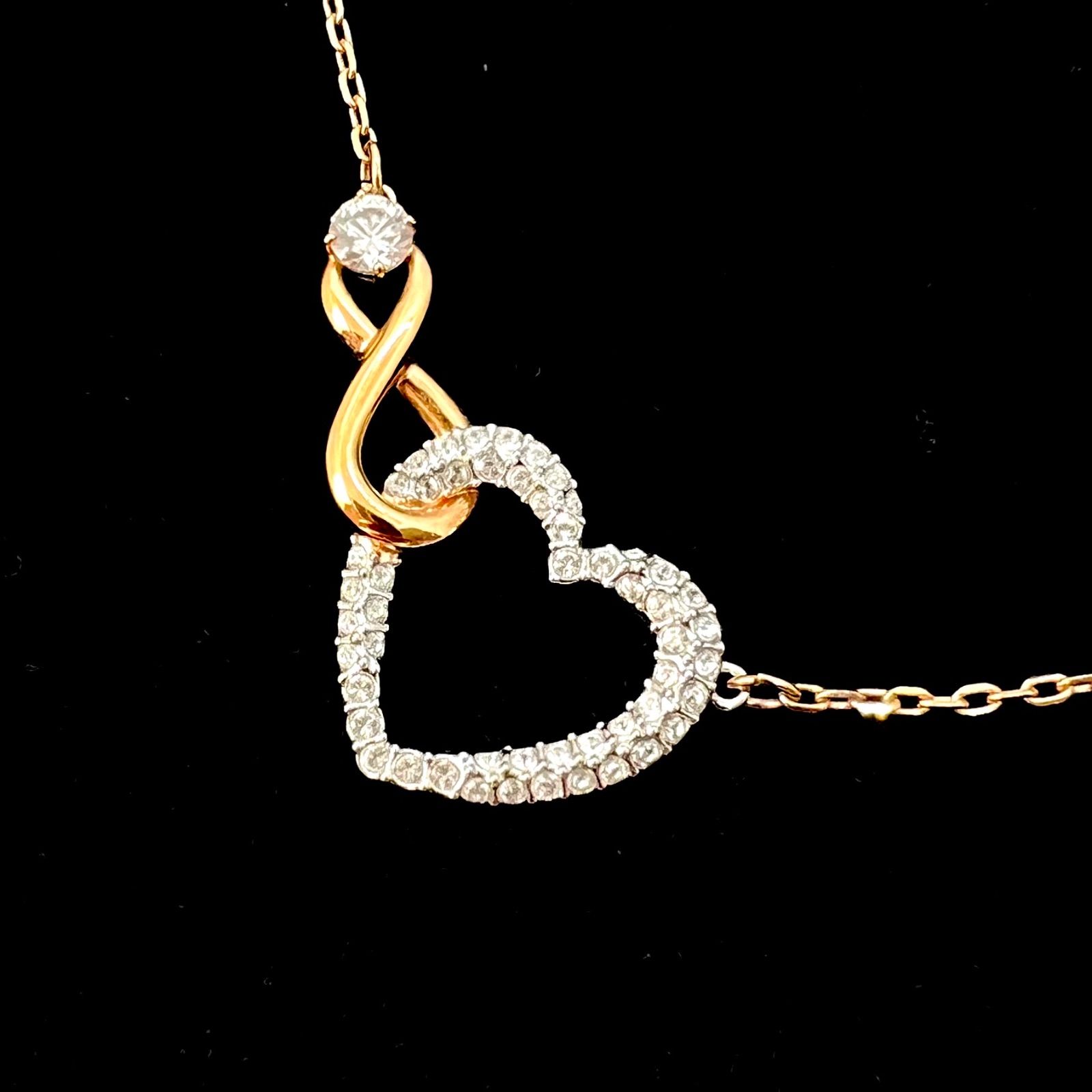 美品☆Swarovski スワロフスキー ネックレス ハート インフィニティ 