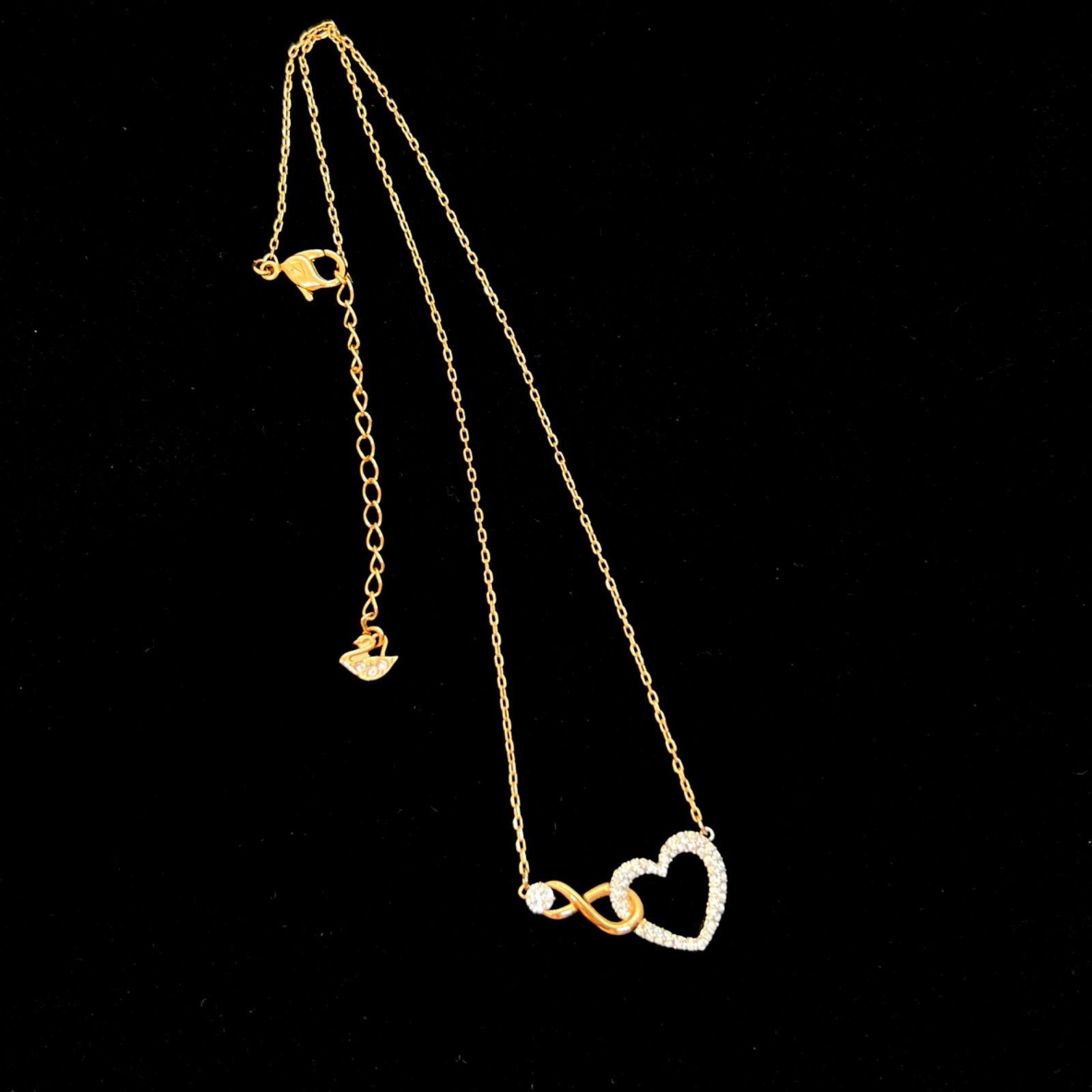 レディース 美品☆Swarovski スワロフスキー ネックレス ハート 