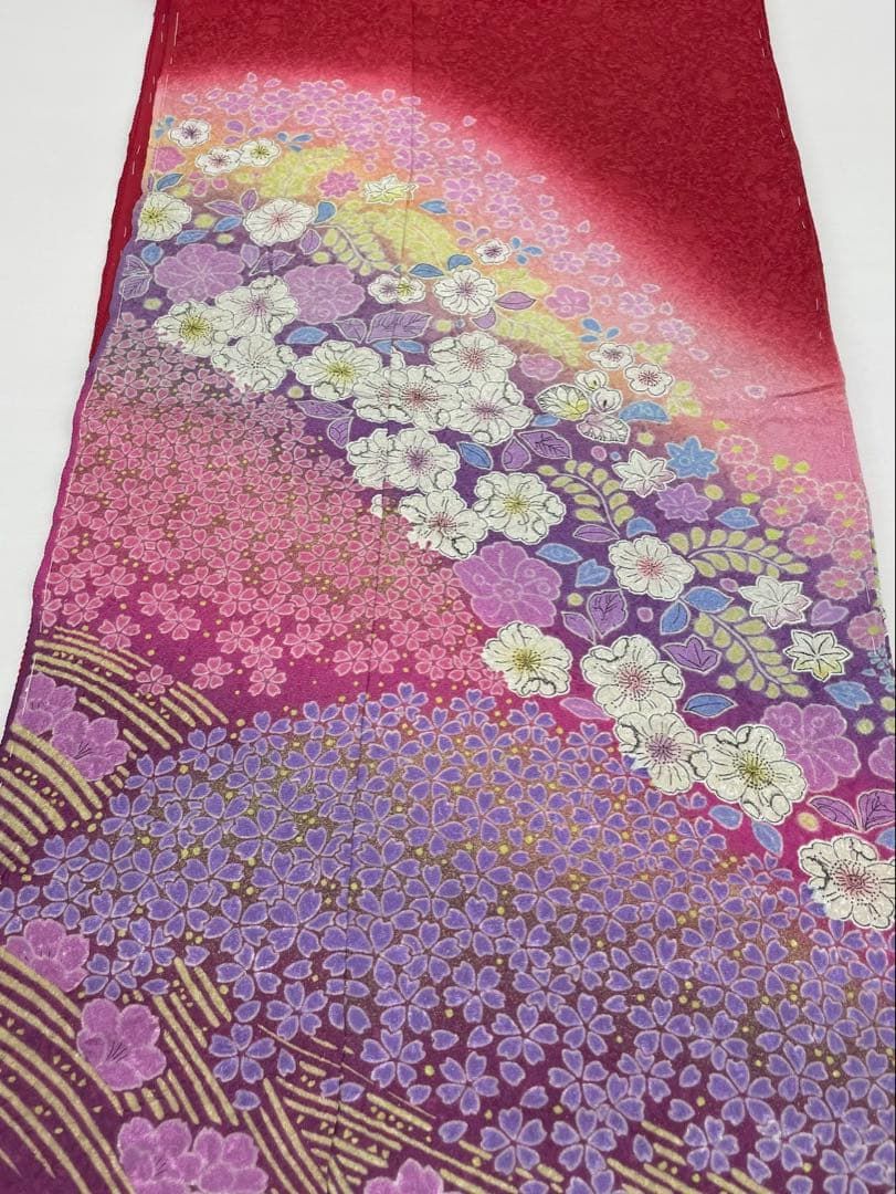 振袖 仮絵羽 舞台衣装 銀通し 金彩 紋意所 辻ヶ花 正絹 未仕立て品