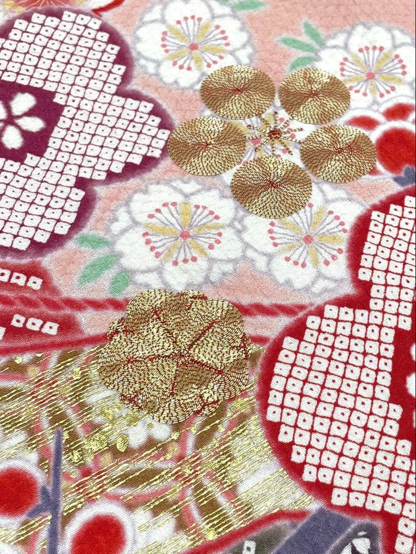 コラボ振袖 葵衣×V サンク 仮絵羽 正絹 金駒 金彩 未仕立て品 八掛付 コラボ振袖 葵衣×V サンク 仮絵羽 正絹 金駒 金彩 未仕立て