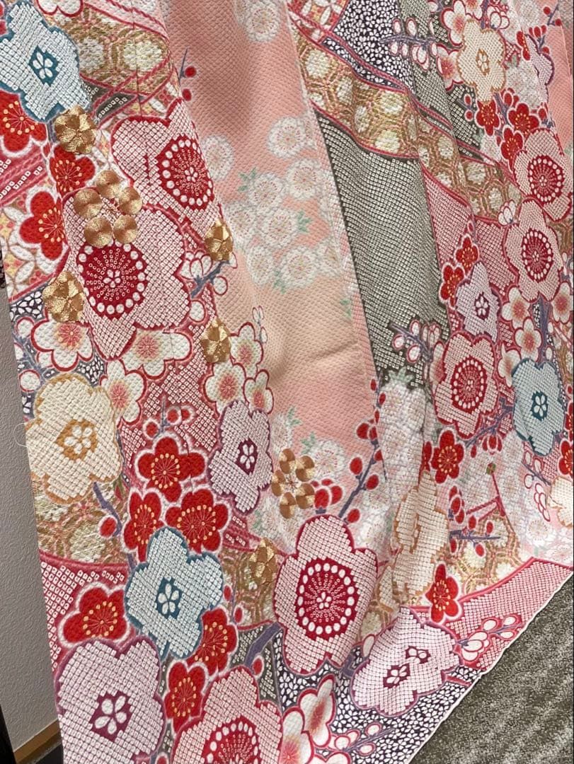 振袖 仮絵羽 舞台衣装 滝泰 金駒 金彩 正絹 未仕立て品 八掛付 MOK835