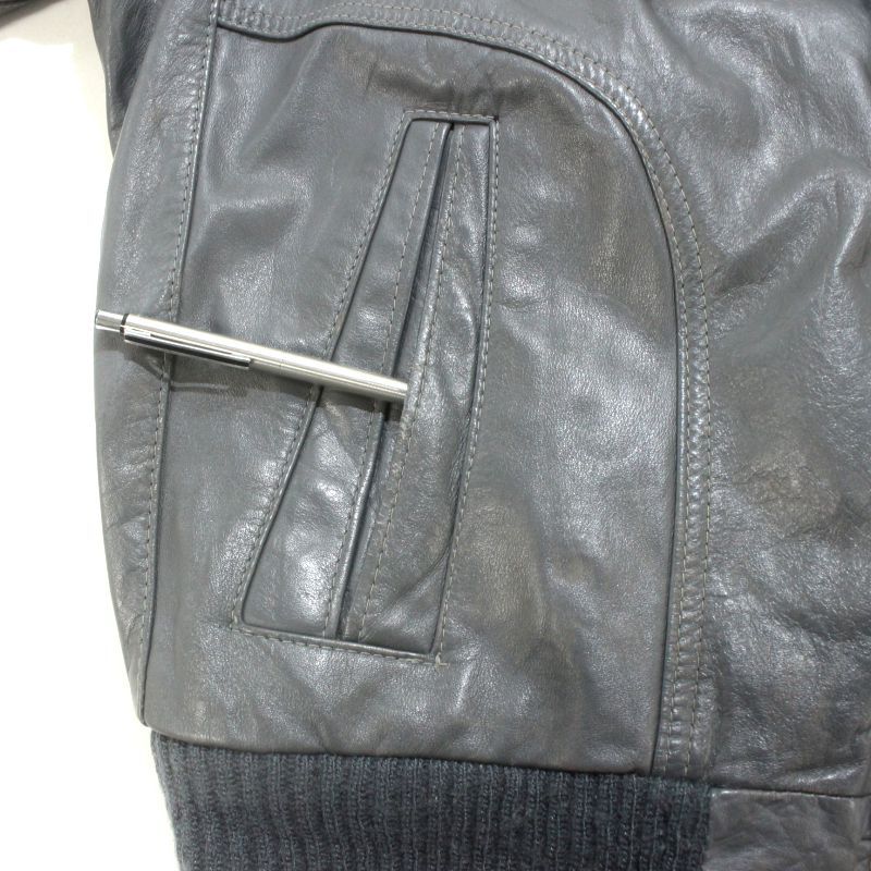 80s USA製 vintage Reed 無地 最高 レザージャケット メンズ XLサイズ