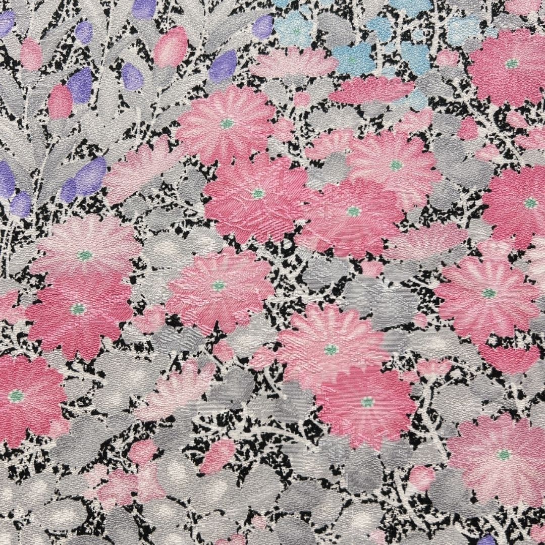  小紋 花模様 菊花 桔梗 ネオン 着物 123 b p ms 小紋 着物