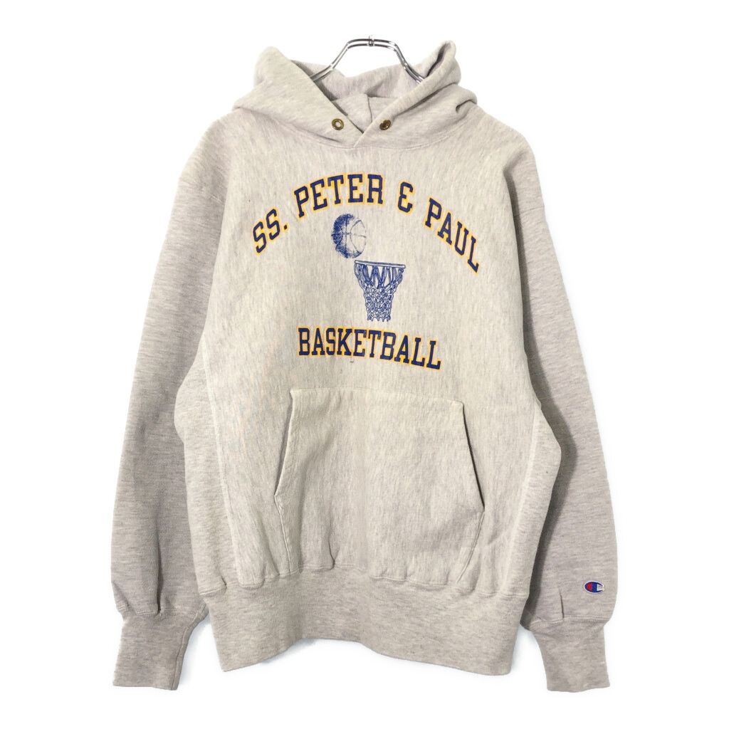 90年代 Champion チャンピオン REVERSE WEAVE リバースウィーブ スウェットパーカー カレッジ グレー メンズ L 古着 V 9344