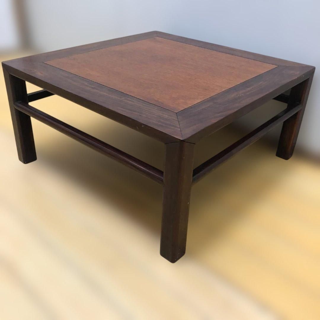 昭和十七年 検印あり 無垢材 座卓 ローテーブル 正方形 和家具 古家具 戦前 戦中 木製 65 cm 251215 3