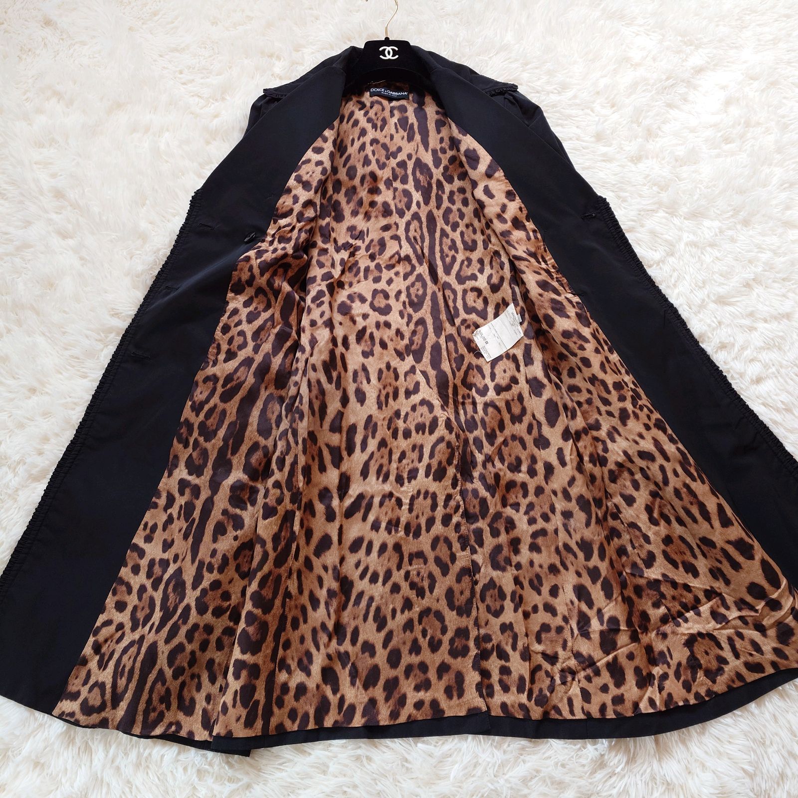 ドルチェ&ガッバーナ DOLCE&GABBANA トレンチコート フリル レオパード