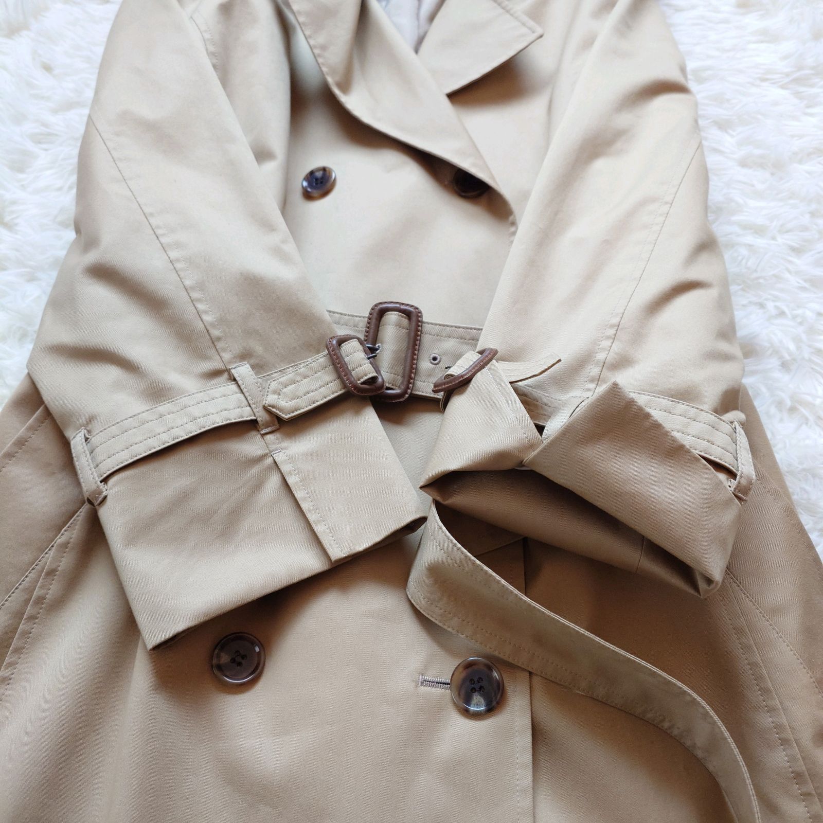 23区 大きいサイズ トレンチコート ベルト付き 美シルエット Aライン