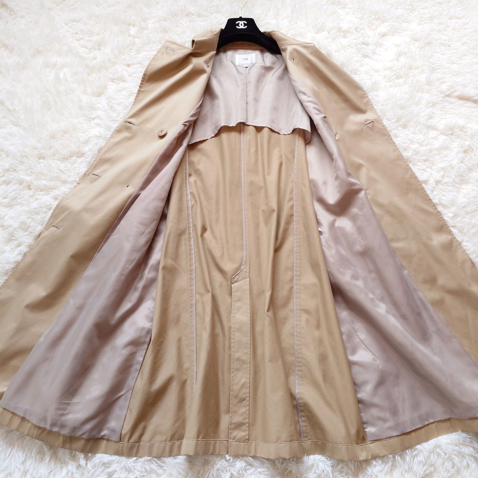 23区 大きいサイズ トレンチコート ベルト付き 美シルエット Aライン