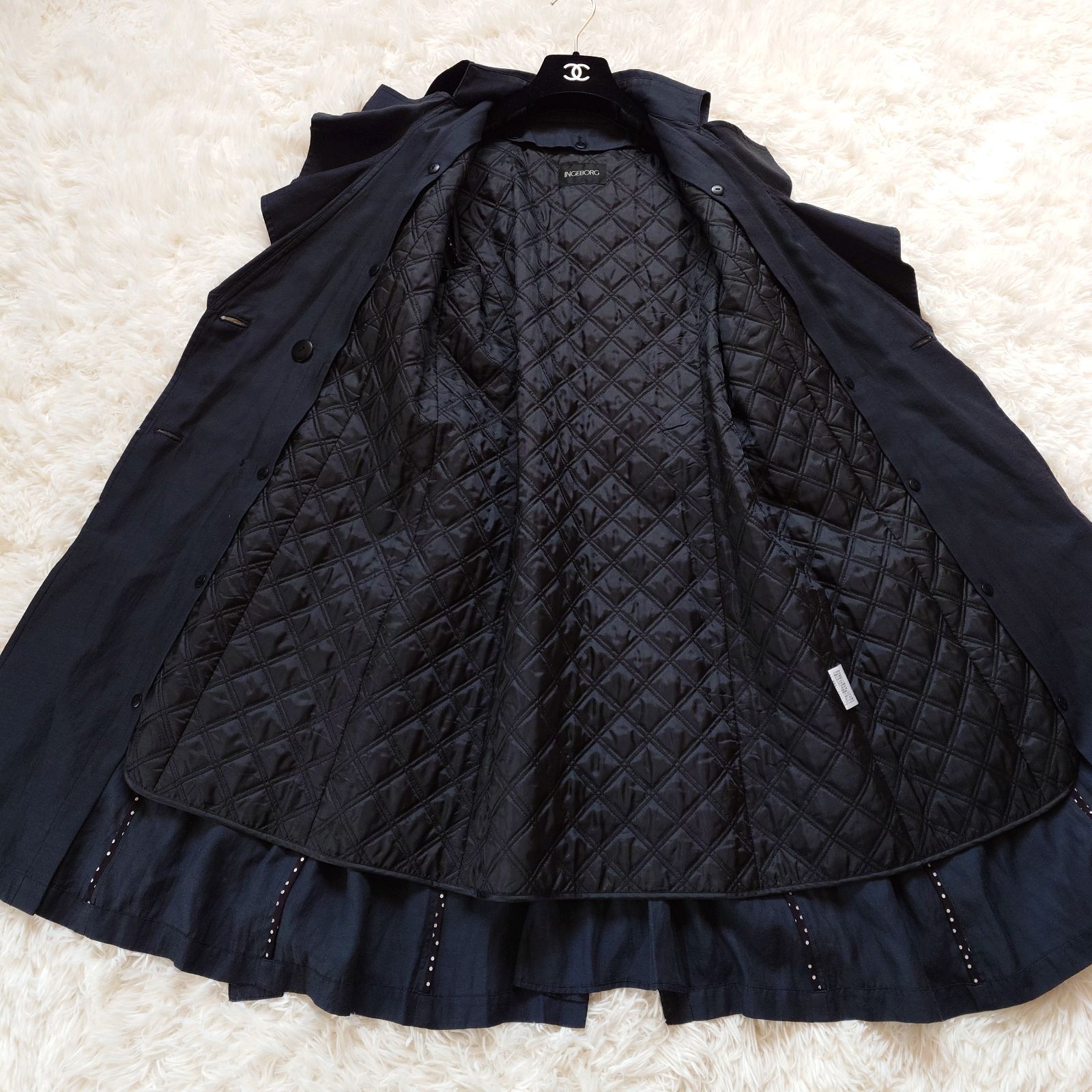 極美品✨ 近年 インゲボルグ スプリングコート ピコフリル ギャザー リボン 極美品✨ 近年 インゲボルグ スプリングコート ピコフリル ギャザー