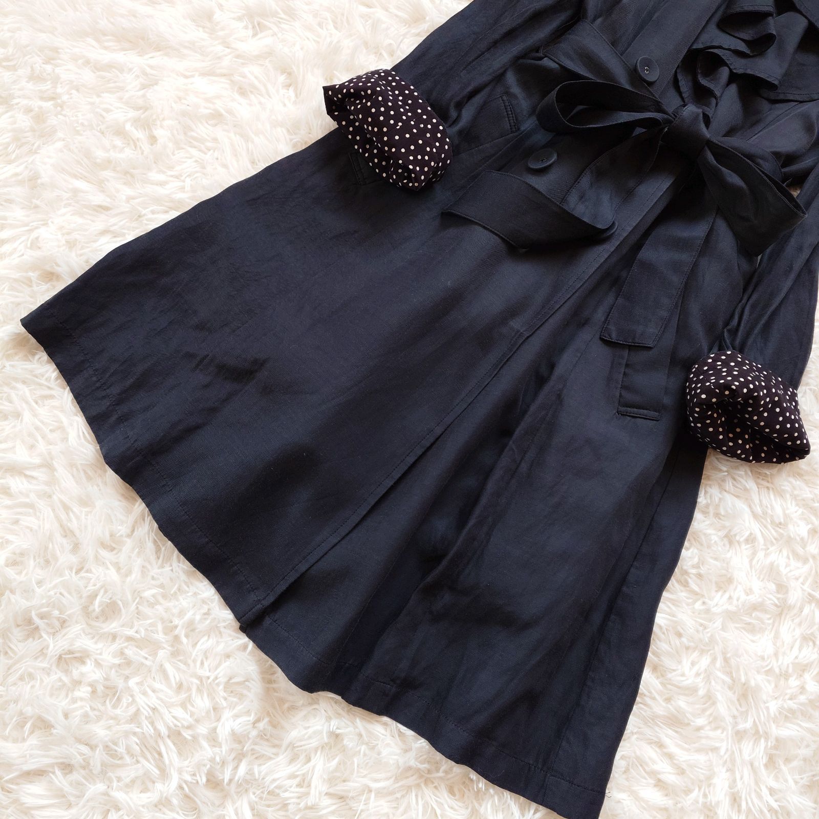 極美品✨ 近年 インゲボルグ スプリングコート ピコフリル ギャザー リボン 極美品✨ 近年 インゲボルグ スプリングコート ピコフリル ギャザー